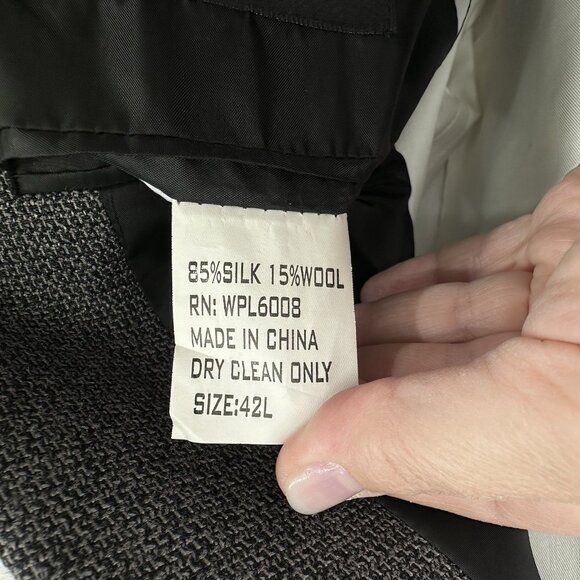 PANHANDLE SLIM jacket blazer sport coat wool silk western cowboy black gray 42L - Picture 8 of 8